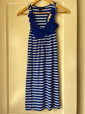 INC International Concepts Blue and White Striped Mini Dress